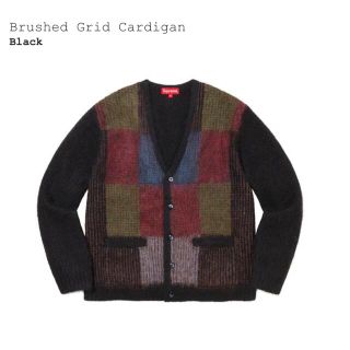 シュプリーム(Supreme)のSupreme Brushed Grid Cardigan black XL(カーディガン)