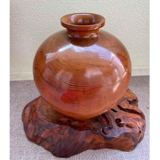 得価超歓迎 屋久杉 屋久杉工芸品 壺 花器 花入れ 台座 工芸品の通販 by