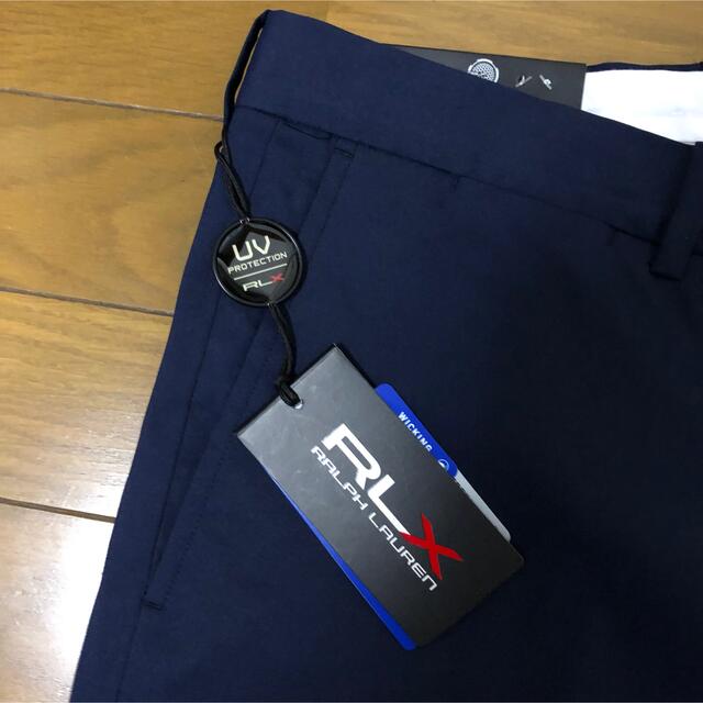 POLO RALPH LAUREN(ポロラルフローレン)の新品 RLX アールエルエックス ゴルフ スラックス パンツ ネイビー スポーツ/アウトドアのゴルフ(ウエア)の商品写真