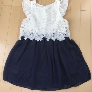 可愛いレース&シフォンワンピース★120㎝女の子フォーマルお出かけ着(ワンピース)