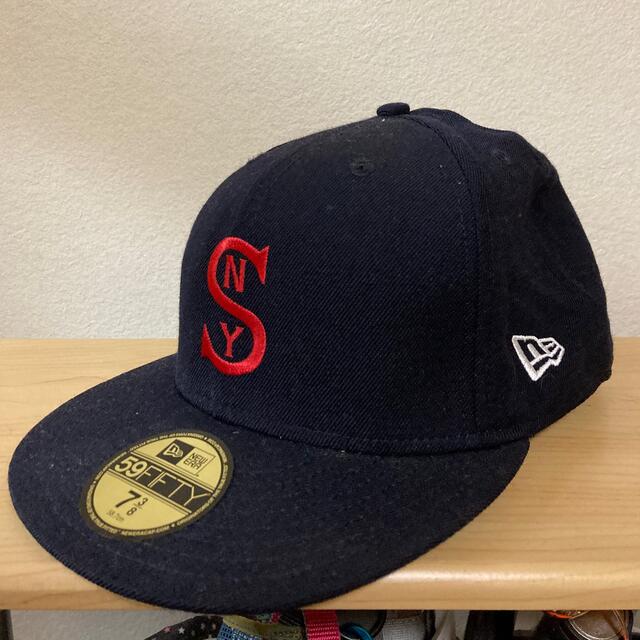 supreme new era cap 黒 ブラック 7 3/8