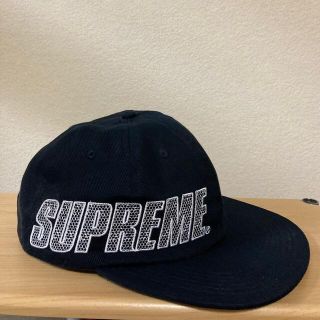 シュプリーム(Supreme)のSUPREME ロゴ　キャンプキャップ　ネイビー(キャップ)