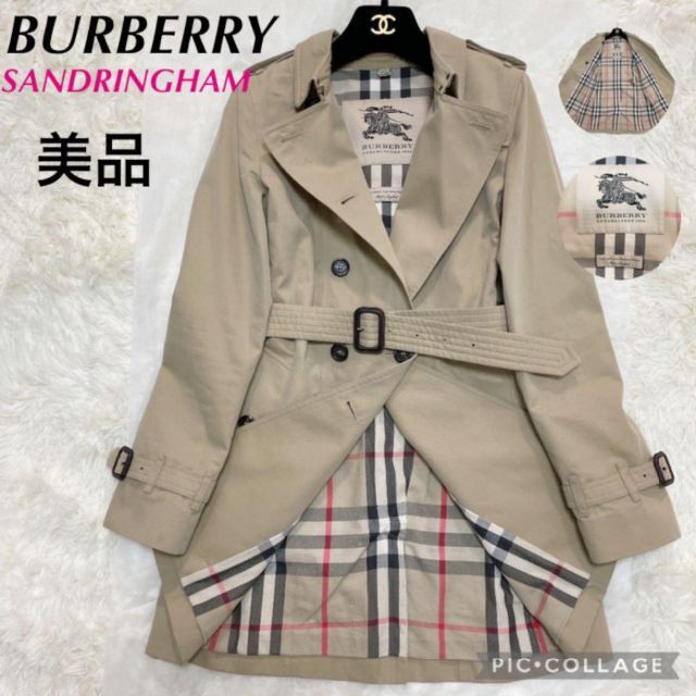 BURBERRY【美品】バーバリー サンドリンガム トレンチコート ノバチェック ビックチェック