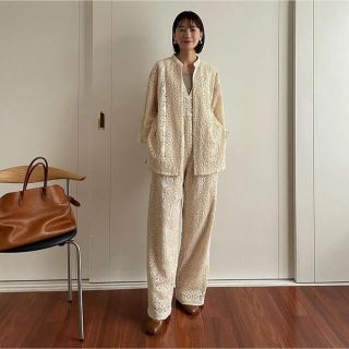 クラネ(CLANE)のCHEMICAL LACE SALOPETTE PANTS、シャツ コーデset(サロペット/オーバーオール)