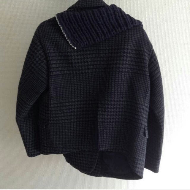 sacai(サカイ)の美品！Sacai 14AW ウールメルトン ニットドッキング ライダースJK 1 レディースのジャケット/アウター(ライダースジャケット)の商品写真