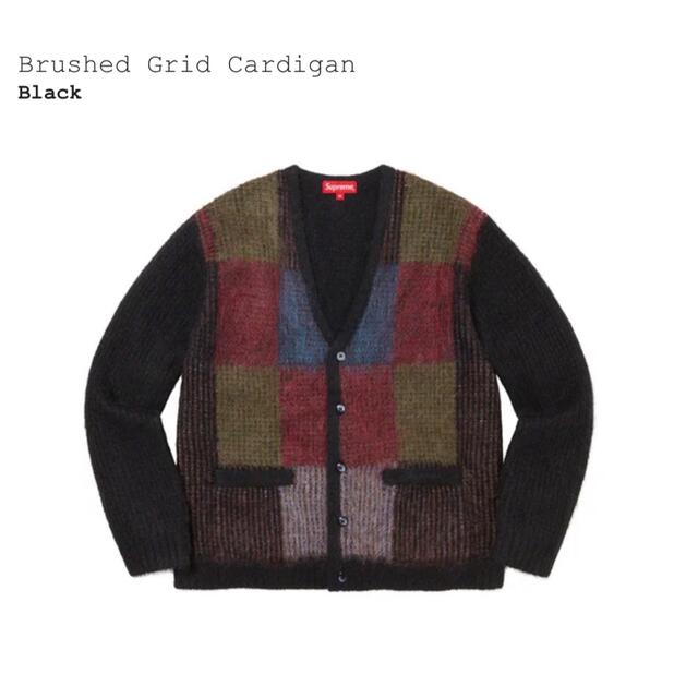 【L】Supreme Brushed Grid Cardigan Black