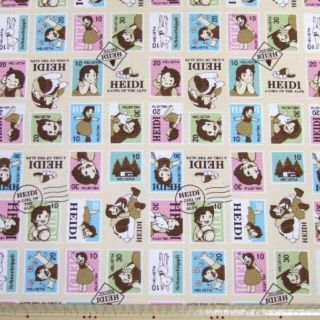 アルプスの少女ハイジ,生地幅105cm×長さ100cmA5400-3Bベージュ(生地/糸)