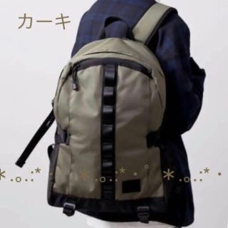 ウィゴー(WEGO)のWEGO テープティアドロップリュック カーキ(バッグパック/リュック)