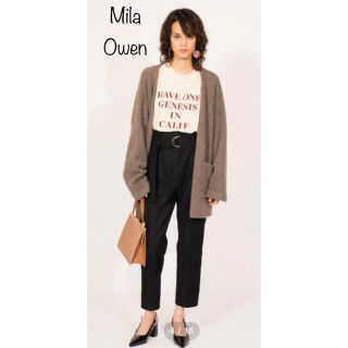 ミラオーウェン(Mila Owen)の【Mila Owen】ベルト付ハイウエストテーパードパンツ(カジュアルパンツ)