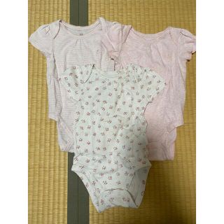 ベビーギャップ(babyGAP)の半袖ロンパース 肌着　3枚セット 70size(肌着/下着)