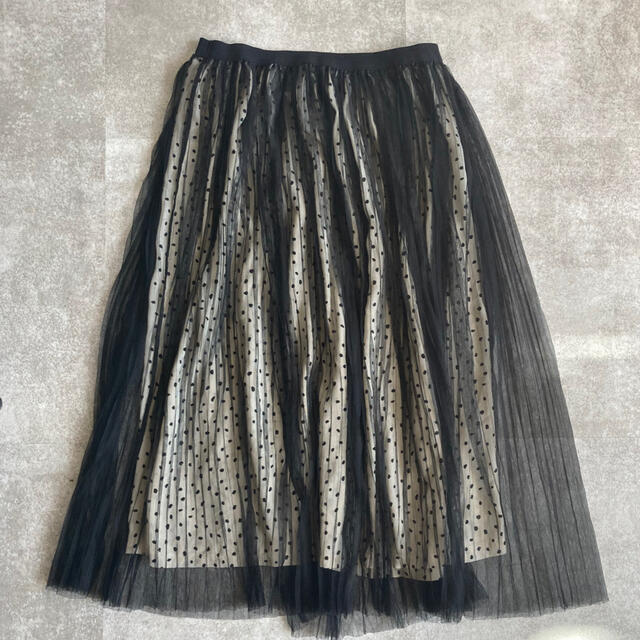リブインコート　大人プリーツチュールスカート レディースのスカート(ロングスカート)の商品写真