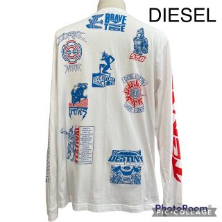 ディーゼル(DIESEL)のDIESEL ディーゼル　ロングTシャツ　ロゴTシャツ　ホワイト(Tシャツ/カットソー(七分/長袖))