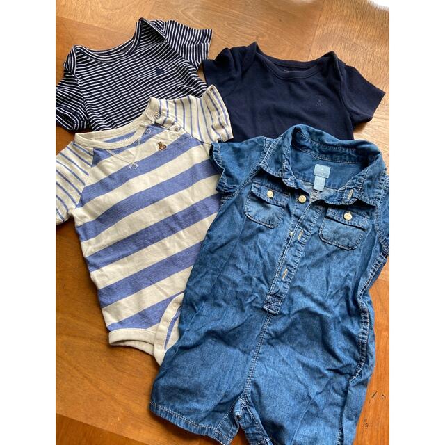 GAP Kids(ギャップキッズ)のy様専用Gapベビー　ロンパース4点セット　80cm キッズ/ベビー/マタニティのベビー服(~85cm)(ロンパース)の商品写真