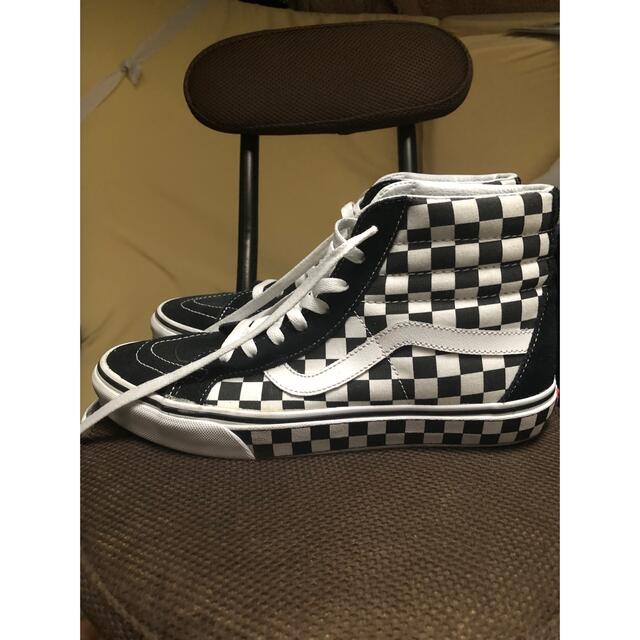 VANS(ヴァンズ)のVANS SK8-HI 26.5cm チェッカーフラッグ柄　黒白　 メンズの靴/シューズ(スニーカー)の商品写真