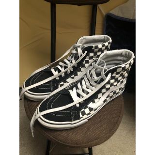 ヴァンズ(VANS)のVANS SK8-HI 26.5cm チェッカーフラッグ柄　黒白　(スニーカー)