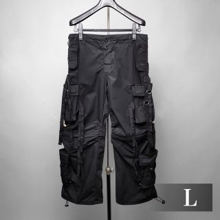 ヨウジヤマモト(Yohji Yamamoto)の新品 GS UK TECHNO イギリス テクノ カーゴ パンツ L ブラック(ワークパンツ/カーゴパンツ)