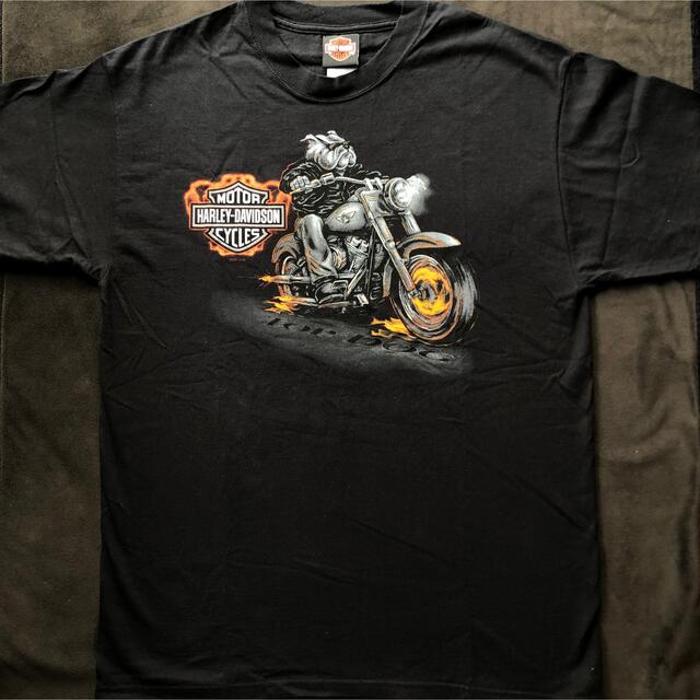 メンズ希少 USA製 Harley Davidson 犬柄 Tシャツ