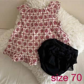 ベビー　チュニック＋フリル付ブルマ　2点セット size70(ワンピース)