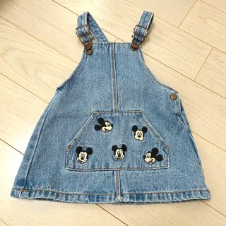 ザラキッズ(ZARA KIDS)のZARAbaby ミッキーマウスサロペットスカート(ワンピース)