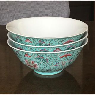 中国景徳鎮 青緑蓮 丼ぶり 3個 希少 ビンテージの通販 by 中国景徳鎮 青緑蓮 丼ぶり 3個 希少 ビンテージの通販 by