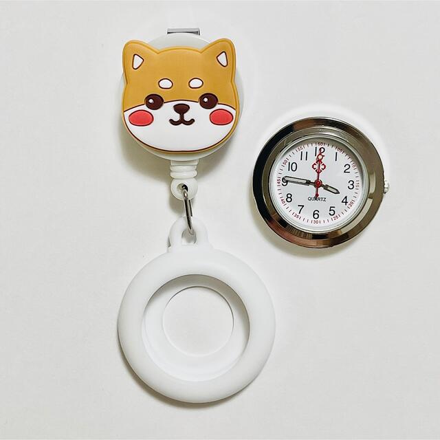 新品　ナースウォッチ　クリップ式時計　柴犬　犬 レディースのファッション小物(腕時計)の商品写真