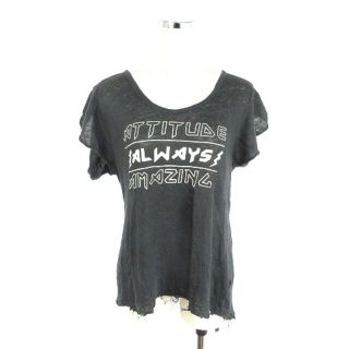 ザラ(ZARA)のザラ W＆B COLLECTION Tシャツ カットソー 半袖 Uネック グレー(Tシャツ(半袖/袖なし))