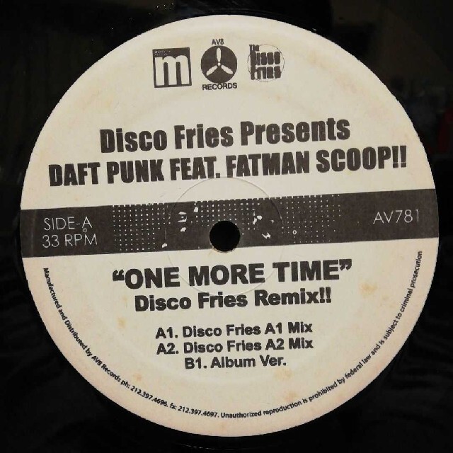 正規取扱店】 DAFT PUNK ONE MORE TIME レコード