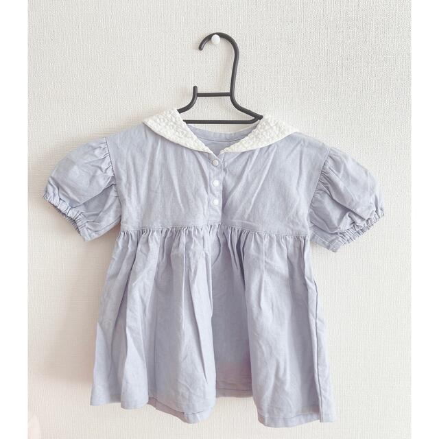 試着のみ　ハンドメイド　セーラーワンピース　プルメリア キッズ/ベビー/マタニティのキッズ服女の子用(90cm~)(ワンピース)の商品写真