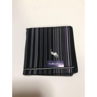 ポロラルフローレン(POLO RALPH LAUREN)の【新品】ポロ　ラルフローレン　ストライプ　ハンカチ　メンズ　POLOマーク(ハンカチ/ポケットチーフ)