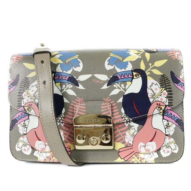 FURLA フルラ メトロポリス チェーン ショルダーバッグ グレージュ