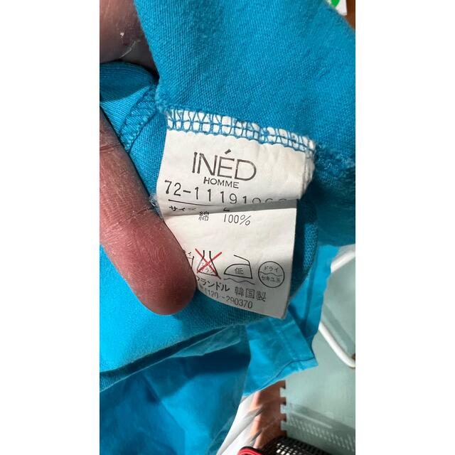 INED(イネド)のINED HOMME Tシャツ ブルー&紺 M メンズのトップス(Tシャツ/カットソー(半袖/袖なし))の商品写真