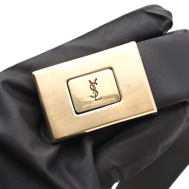 Saint Laurent(サンローラン)の《一点物》イヴサンローラン  ベルト ゴールド トップ式 レザー YSLロゴ メンズのファッション小物(ベルト)の商品写真