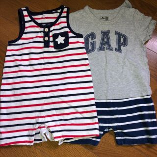 ベビーギャップ(babyGAP)のbaby GAP ロンパース2枚（12-18months）80(ロンパース)