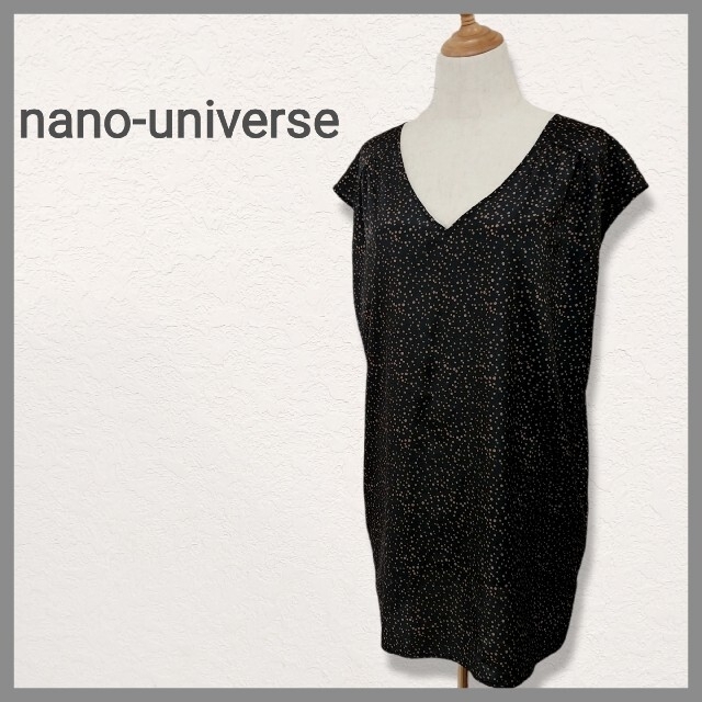 nano・universe(ナノユニバース)の♡nano-universe ナノ・ユニバース ドット柄 ワンピース 美品 レディースのワンピース(ひざ丈ワンピース)の商品写真