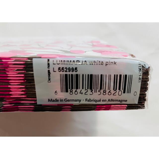marimekko(マリメッコ)のマリメッコペーパーナプキン5枚セット　ルミマリヤ　ピンク×ホワイト ハンドメイドの素材/材料(その他)の商品写真