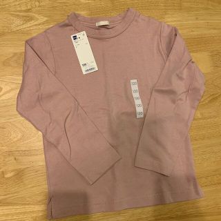 ジーユー(GU)のGU クルーネックT 長袖　ピンク　キッズ　120(Tシャツ/カットソー)