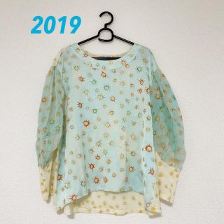 ツモリチサト(TSUMORI CHISATO)の太陽 星 シルク トップス(カットソー(長袖/七分))