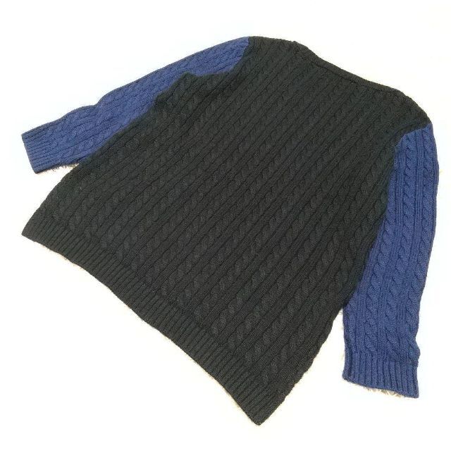 レヴール REVEUR スウェット ニット セーター サイズ38 黒 青 レディースのトップス(ニット/セーター)の商品写真