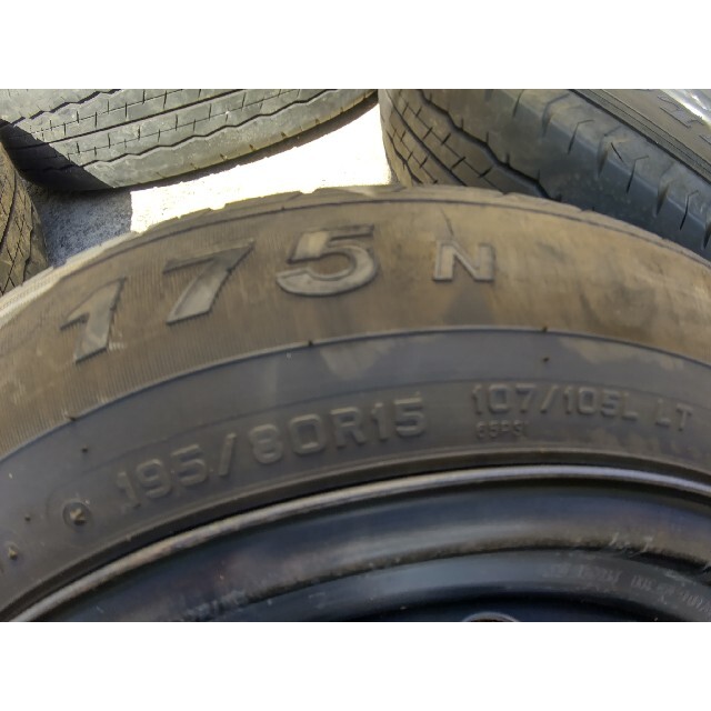 DUNLOP - 195/80R15 ハイエース 夏タイヤ2本セットホイール付きの通販