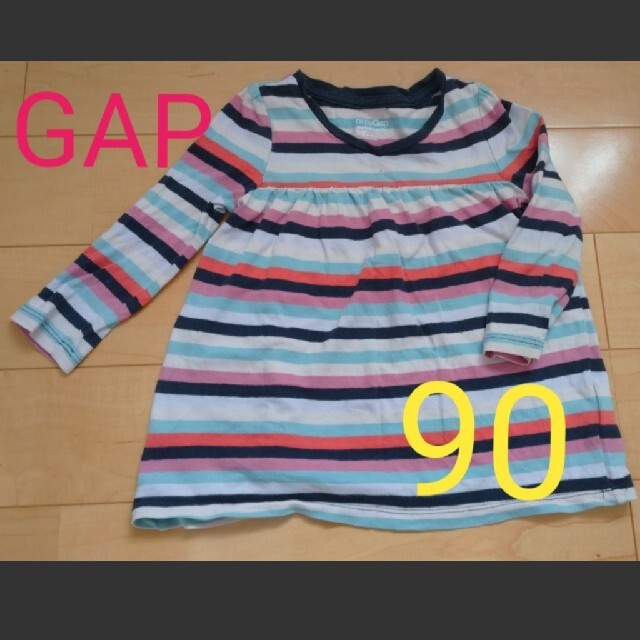 babyGAP(ベビーギャップ)のベビーギャップ 90ワンピース 女の子 春 夏 秋 ボーダー クーポン 消化 キッズ/ベビー/マタニティのキッズ服女の子用(90cm~)(ワンピース)の商品写真