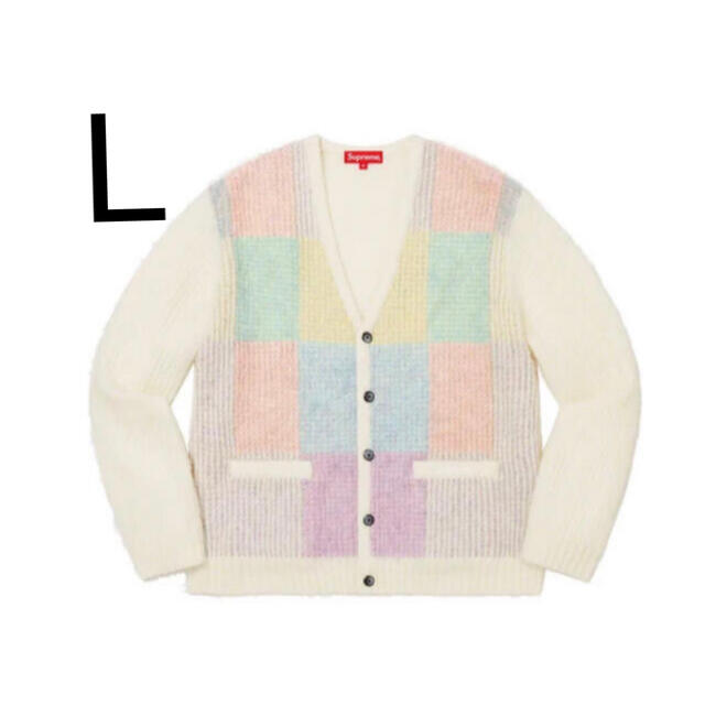 supreme grid mohair cardigan モヘア　カーディガン