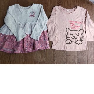 キムラタン(キムラタン)の女の子　長袖　カットソー　2枚組　サイズ90(Tシャツ/カットソー)