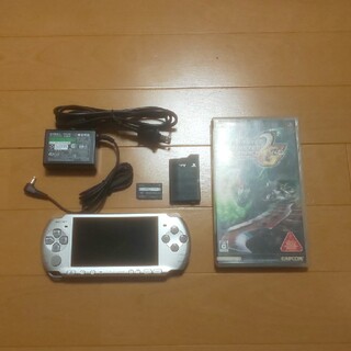 プレイステーションポータブル(PlayStation Portable)の（管06）PSP-3000（銀）すぐ遊べるセット(携帯用ゲーム機本体)
