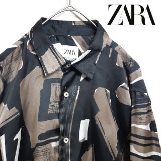 ザラ(ZARA)のZARA ザラ メンズ 総柄 柄シャツ トロミシャツ ポリエステル S(シャツ)