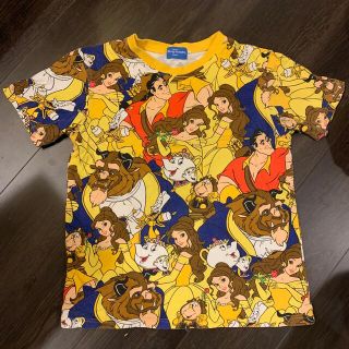 ディズニー(Disney)のディズニー 総柄 Tシャツ 美女と野獣 メンズ レディース 美品(Tシャツ(半袖/袖なし))