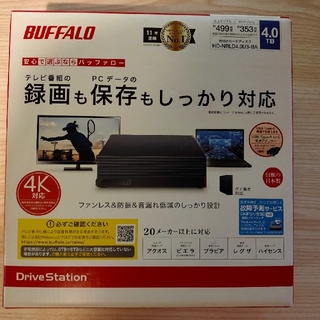 バッファロー(Buffalo)のBUFFALO 外付けHDD HD-NRLD4.0U3-BA 4TB(PC周辺機器)