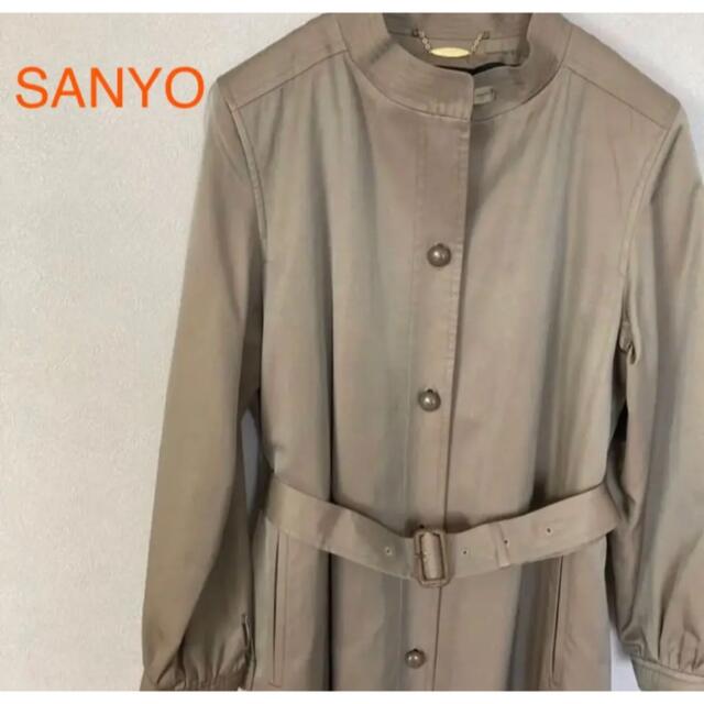 昭和レトロ❤︎sanyo❤︎ ベロア ロングコート 中生地ヒョウ柄 首元