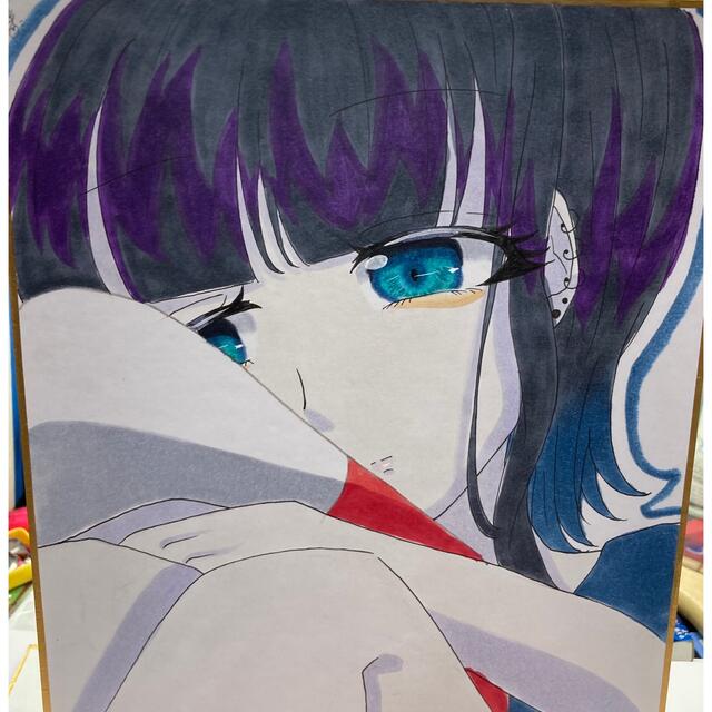 手描きイラスト『ピアスバチバチ系女子』オリジナルNo.02 ハンドメイドのハンドメイド その他(その他)の商品写真