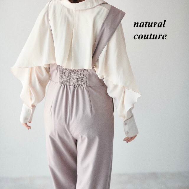 natural couture(ナチュラルクチュール)の新品 natural couture アシメストラップサロペット レディースのパンツ(サロペット/オーバーオール)の商品写真