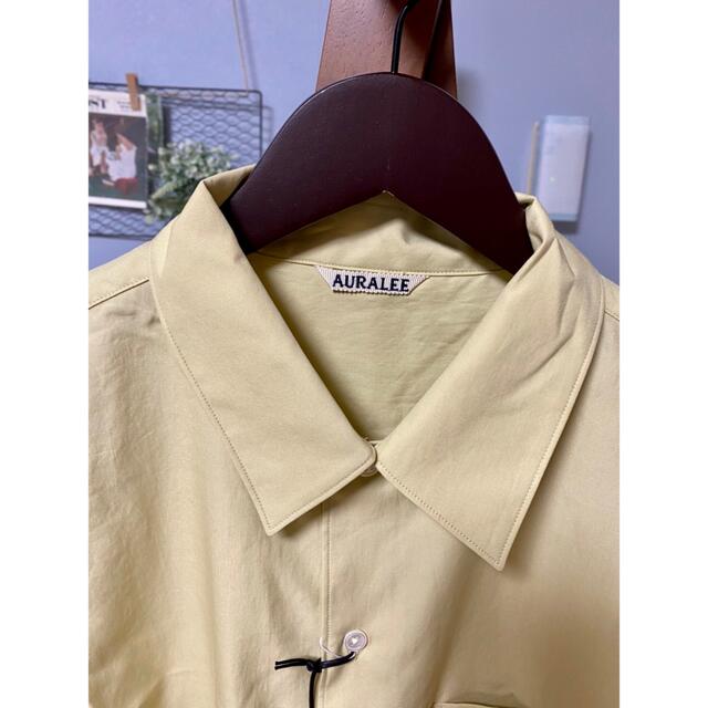 オーラリー新品紙タグ付☆WASHED FINX TWILL BOX SHIRTS